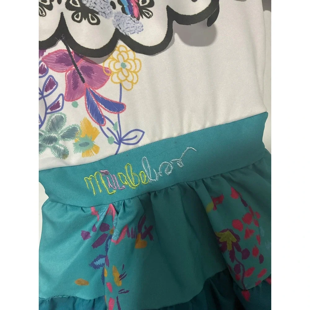 Disney Encanto Mirabel Costume Kids Small 4-6 Dress and Glasses Spirit Halloween